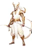 Placeholder: Full Body, Male White Dragonborn, Monk, Fighter Pose, White and Gold outfit colour theme, no weapons