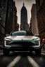 Placeholder: A Tesla's 'Cybertruck' is drifting at top speed, near the "Empire State Building' in New York. CINEMATIC. WIDE ANGLE LENS. PHOTO REAL.