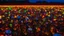 Placeholder: a field of 1000s of cartoonish, anatomically correct, skulls, vivid RANDOM BRIGHT neon colors, dark comedy, well lit, high detail, photorealistic, horrorcore, fun, scary, none featured, each a different color or hue,