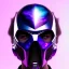 Placeholder: futuristic purple masked villain in galaxy, teal and purple smoke, detailed, realistic, 4k