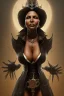 Placeholder: Pam Grier as evil queen in black leather, leather, busty, cleavage, angry, stern look. character design by cory loftis, fenghua zhong, ryohei hase, ismail inceoglu and ruan jia. unreal engine 5, artistic lighting, highly detailed, photorealistic, fantasy.