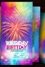 Placeholder: birthday party with fireworks flyer