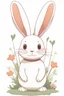 Placeholder: Studio ghibli style rabbits cute front view 2d