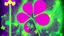 Placeholder: rave poster with Four-leaf clover and laser