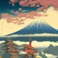 Placeholder: Mount Fuji. Ukiyo-e art, Colorful, vibrant, full of details, smooth, light effect，vaporwave colorful, smooth, extremely sharp detail