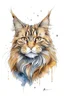 Placeholder: astrology maine coon painting on white background