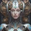 Placeholder: luxe glass robotic goddess, exquisite engraving, enchanted, delicate face, elegant, opal gears cyborg, luxury flowery suit🌷🌼🌿, highly detailed, digital painting, artstation, asymmetrical, concept art, smooth, sharp focus, 8k , trending on artstation, sharp focus, studio photo, intricate details, highly detailed, by greg rutkowski