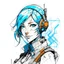 Placeholder: avatar of AI genetrated novel creating,very cool anime matured woman,Symbolization,professional, symbol of several pens and papers,some degree of Abstraction,smile,Cyberpunk