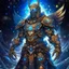 Placeholder: A battle suit made of galaxies and stars with a glove that has seven endless stones,A god-like man with infinite power who owns the galaxies,God-like man with infinite power who owns the galaxies and wears a beautiful crown, a jewel of diamonds and galaxies with weapons riding on a creature with an eagle head and eagle wings and eagle hands