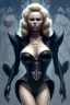 Placeholder: Pamela Anderson as evil queen in black leather, leather, busty, cleavage, angry, stern look. character design by cory loftis, fenghua zhong, ryohei hase, ismail inceoglu and ruan jia. unreal engine 5, artistic lighting, highly detailed, photorealistic, fantasy