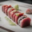 Placeholder: Red tuna maki roll (japanese sushi)