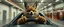 Placeholder: car driving happy 2d fluffy orc fox with human hands in the style of Escher and Giger and Fallout 4, pinhole cam, airbrush 3d rendering, on tv screen:A five-second cinematic single take in a clean industrial presentation hall.