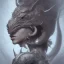 Placeholder: sango fantasy, fantasy magic, intricate, sharp focus, illustration, highly detailed, digital painting, concept art, matte, artgerm and paul lewin and kehinde wiley, masterpiece sexy lips Asian afro lips black African lady body mermaid Dragon head silver bright rain lady outer space pretty skull head