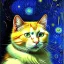 Placeholder: Portrait of a cat by Van Gogh