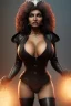 Placeholder: Pam Grier as evil queen in black leather, leather, busty, cleavage, angry, stern look. character design by cory loftis, fenghua zhong, ryohei hase, ismail inceoglu and ruan jia. unreal engine 5, artistic lighting, highly detailed, photorealistic, fantasy