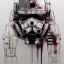 Placeholder: photorealistic at-at pilot helmet with weathered painting , illustration on coarse canvas by <agnes cecile> and <Yoji Shinkawa>, ornate and intricate details , soft smooth lighting, ultra detailed concept art,