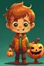 Placeholder: Happy Halloween boy cartoon style, low detail