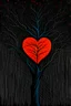 Placeholder: heart and and black lines and tree and oil paints by Gaspard Dughet