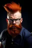 Placeholder: ginger teacher with beard and mohawk angry