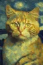 Placeholder: Portrait of a cat by Van Gogh