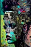 Placeholder: Ultra detailed medium portrait painting of anxiety , torn up collage of clippings, broken circuitry background, matrix effects, punk visual art, punk art aesthetic, graffiti art, pop surrealism, collage art, cluttered paint glitches