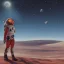 Placeholder: space girl on Mars