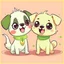 Placeholder: 2 cute Dogs cartoon