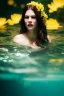 Placeholder: liv tyler underwater with yellow flowers for hair, closed eyes, rtx, reflection, 8k, glow, winning photography, caustics