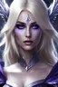 Placeholder: masterpiece, rounded eyes, perfect face ,white wings, female drow wizard, blonde hair, 4k