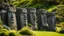 Placeholder: calm beauty, fantasy, magic, splendor, uplifting, inspiring, therapeutic, Easter Island stone statues with faces, springtime, sunlight, chiaroscuro, color, award-winning colour photograph, Nikon 135mm