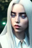 Placeholder: Billie Eilish, Maid Costume, high detail, realistic, 8k, not to be distinguished from a photo, identical pupils