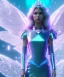 Placeholder: A crystalised queen, atmospheric, realistic, unreal engine, cinematic lighting, octane render. blue, pink, transparency, light, shine,bright, full body, transparent wings, blonde, long hair, nice smile