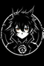 Placeholder: Anime logo symbolise revelation and power , it's black