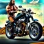 Placeholder: Jason momoa sur moto, torse nu, route 66 usa