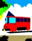 Placeholder: Red bus with a triangular body