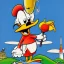 Placeholder: donald duck and franck traveling a rocket by jim woodring