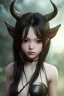 Placeholder: horns small sad eyes darkness girl demon body sacred soldier