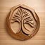 Placeholder: a wood shaped logo expressing celebration