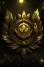 Placeholder: Create a wallpapaper, the background will be of a dark stone wall, and have sparks flying in the air. Have text along the center of the picture in gold reflective text, saying "THE LEAGUE". and below the text, make a gold and reflective laurel wreath.