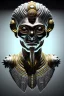 Placeholder: Silver alien, head, wicked, black eyes, blood, 8k, finely detailed, photo realistic, Anunnaki black male African Egyptian alien, cracks in the voodoo head, wicked, eyes, crown, Elephant, 8k, finely detailed, photo realistic, tiger turquoise skull head gold dragon space alien snow skeleton gold olmec silver crown silver eyes