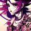 Placeholder: beautiful punk girl, hyper detailed, hyperdetailed, intricately detailed, illustration by <Katsushika Hokusai> <Yoji Shinkawa>, purple tones, darkred tones,