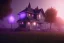 Placeholder: section 8 housing, african americans, night time , unity, scriptable render pipeline , lighting , volumetric , global illumination, fog , purple emission , purple tone.