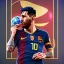 Placeholder: Lionel Messi kissing the world cup