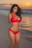 Placeholder: Demi Rose is so beautiful, all I want to do is do an oil painting of her standing on a beach in Hawaii in a red bikini