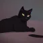 Placeholder: Gato negro, durmiendo, noche, triste