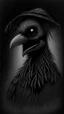 Placeholder: pencil drawing of a scare crow. Spooky, scary, halloween, realistic, black paper