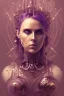 Placeholder: Abstract steampunk, purple tones,Danish singer MØ face,