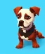 Placeholder: Cute puppy dog sitting, plain background