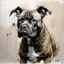 Placeholder: Brindle Staffie dog with gentle expression in the style of Willem Haenraets, Yoji Shinkawa, Guy Denning, Florian Nicolle