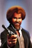 Placeholder: Bob Ross holding a gun